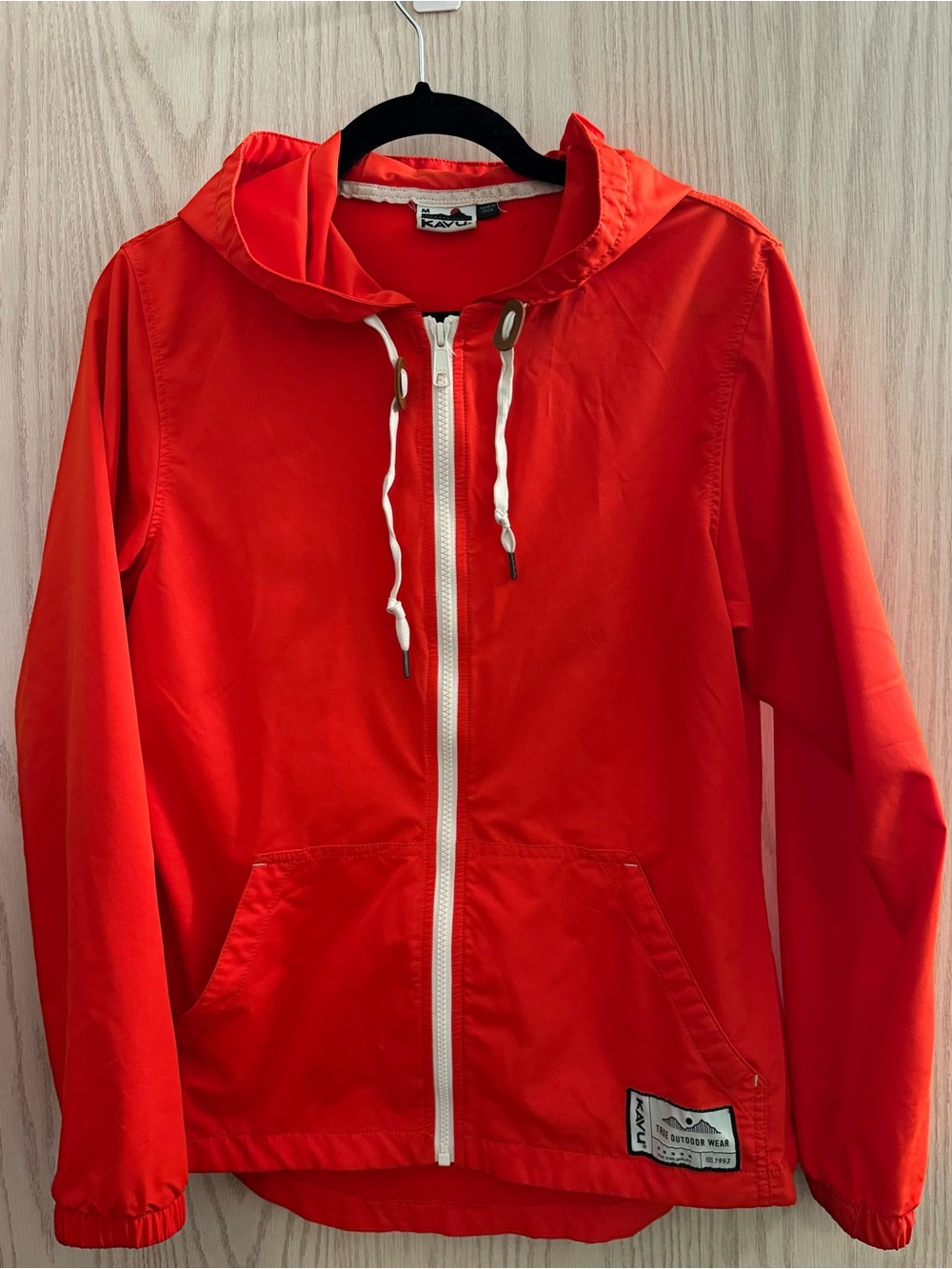 Kavu Orange Lightweight Spring Breeze jacket with Logo Tag